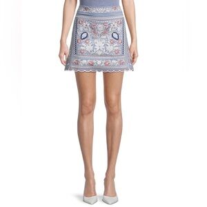 Jacquie The Label Women's Garcelle Embroidered Mini Skirt, Size Large